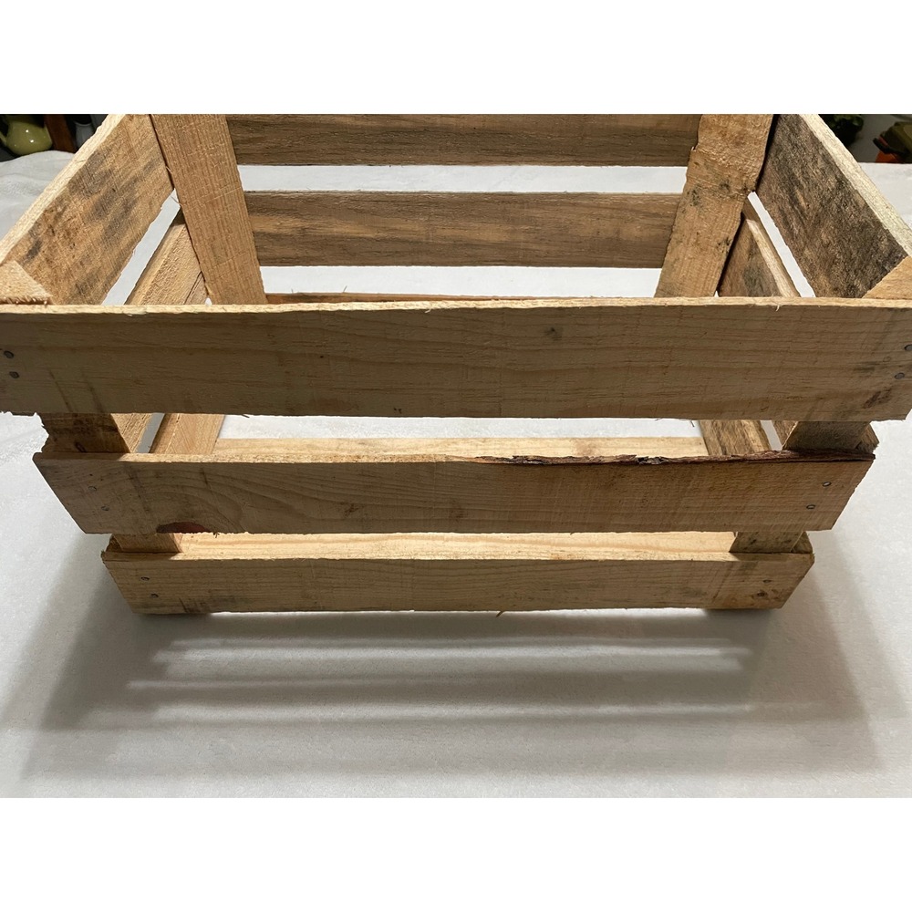 Rustic Wooden Crate Farmhouse Storage Display Box Craft Decor - Picture 3 of 11